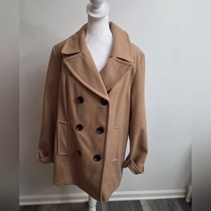 St. John's Bay Camel Women's Wool Blend Pea Coat Sz. XL